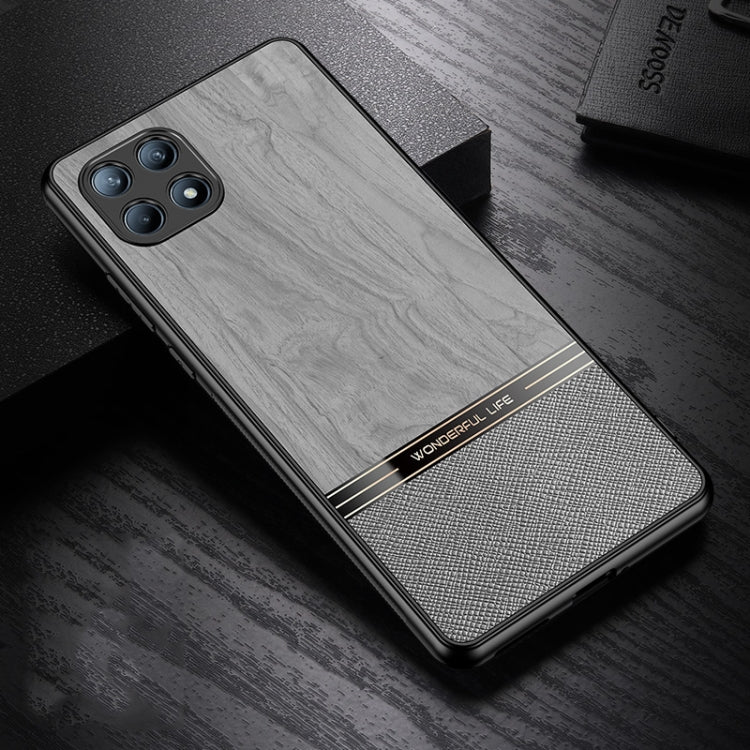 For OPPO Reno4 SE Shang Rui Wood Grain Skin PU + TPU Shockproof Case