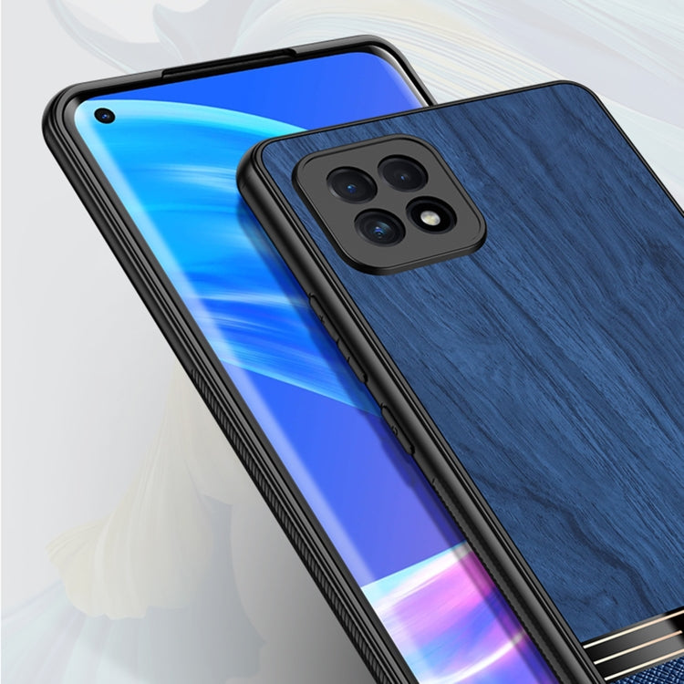 For OPPO Reno4 SE Shang Rui Wood Grain Skin PU + TPU Shockproof Case