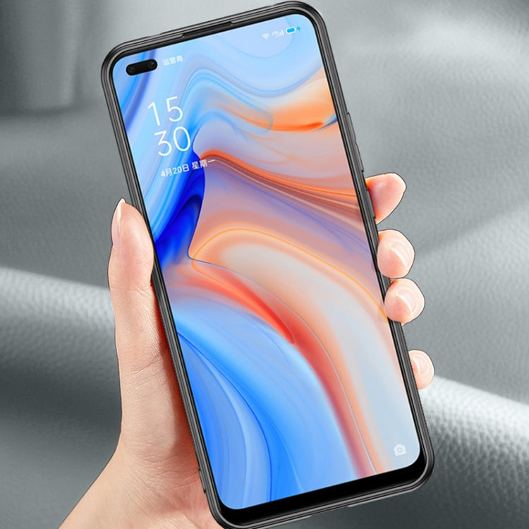 For OPPO Reno4 Shang Rui Wood Grain Skin PU + TPU Shockproof Case