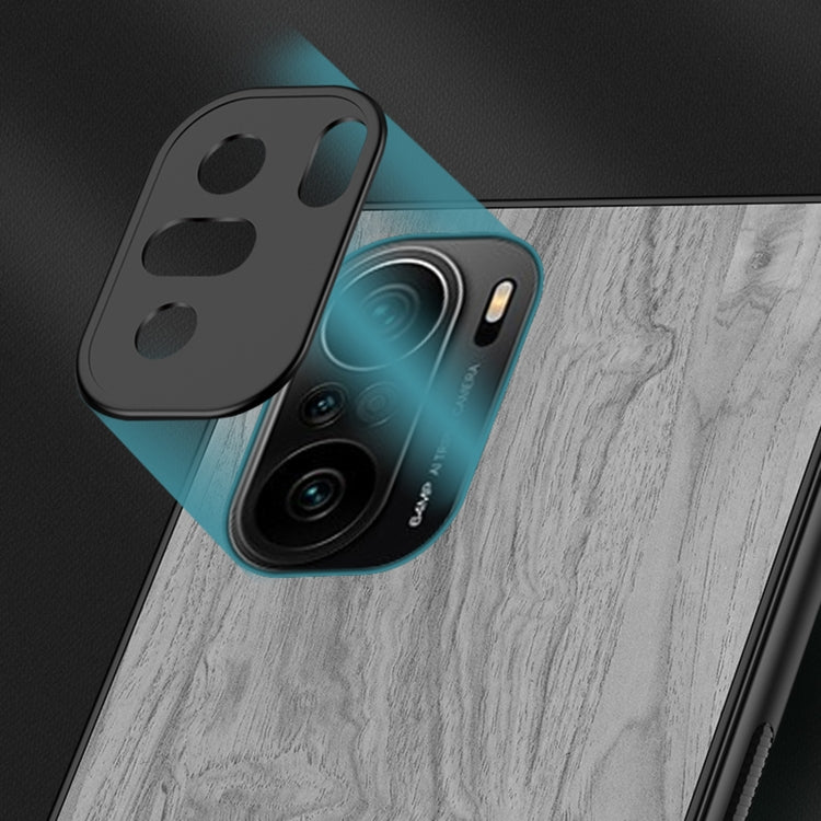 For Xiaomi Redmi K40 Pro Shang Rui Wood Grain Skin PU + TPU Shockproof Case