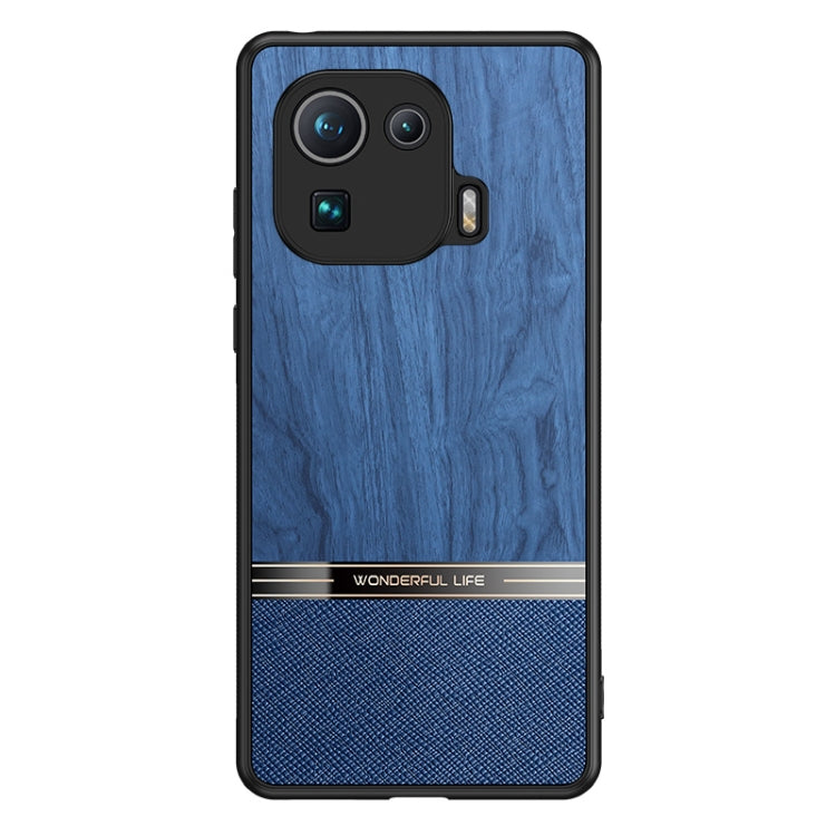 For Xiaomi Mi 11 Pro Shang Rui Wood Grain Skin PU + TPU Shockproof Case