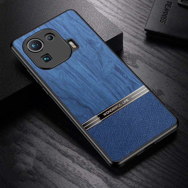 For Xiaomi Mi 11 Pro Shang Rui Wood Grain Skin PU + TPU Shockproof Case