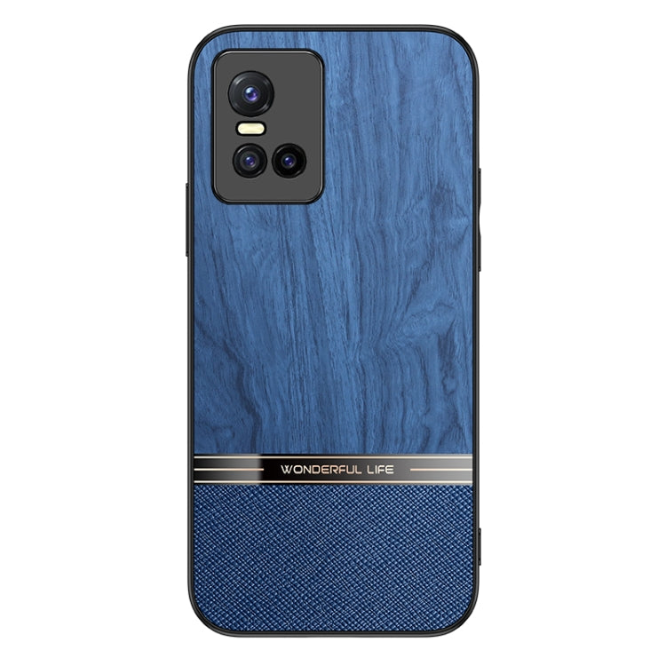 For vivo S10 Shang Rui Wood Grain Skin PU + TPU Shockproof Case