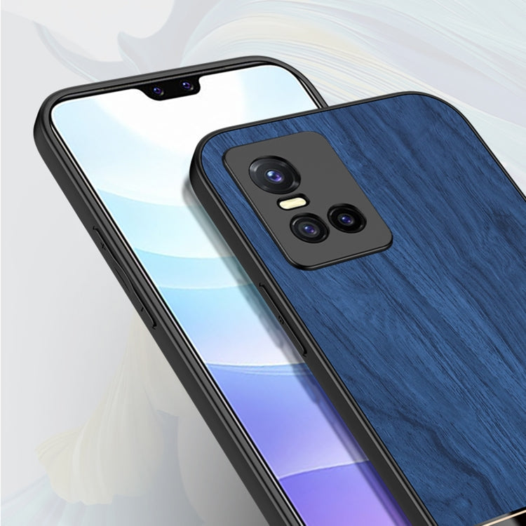 For vivo iQOO Neo3 5G Shang Rui Wood Grain Skin PU + TPU Shockproof Case