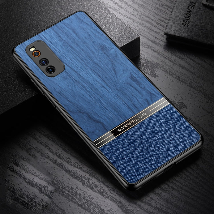 For vivo iQOO Neo3 5G Shang Rui Wood Grain Skin PU + TPU Shockproof Case
