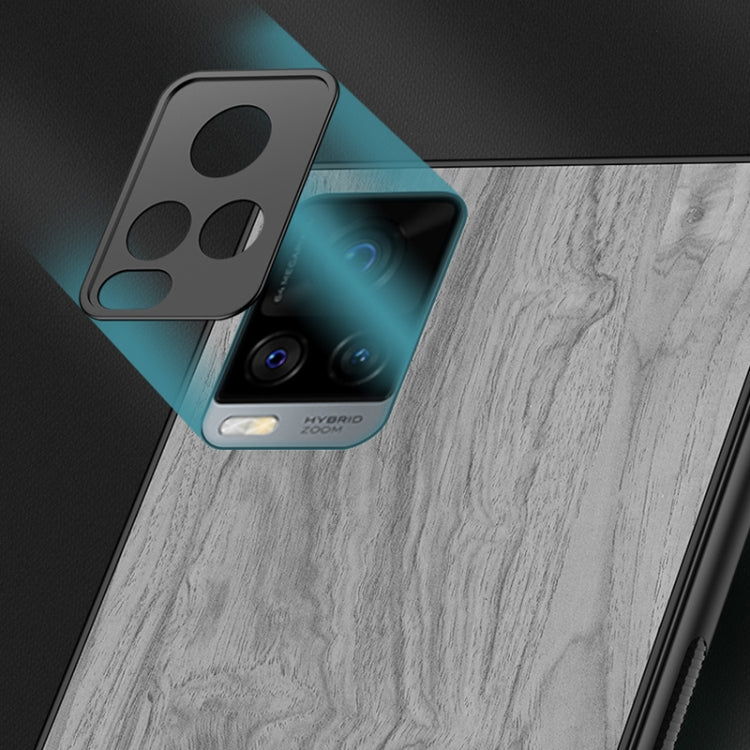 For vivo S9e Shang Rui Wood Grain Skin PU + TPU Shockproof Case