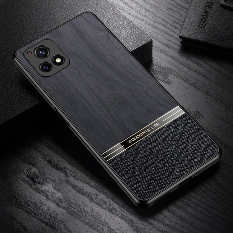 For vivo Y52s Shang Rui Wood Grain Skin PU + TPU Shockproof Case
