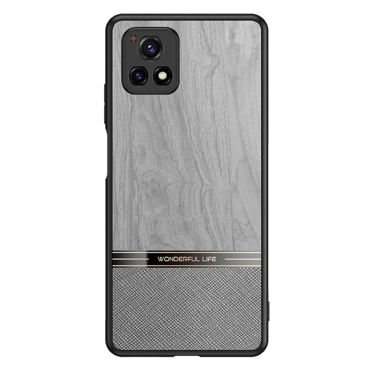 For vivo Y52s Shang Rui Wood Grain Skin PU + TPU Shockproof Case