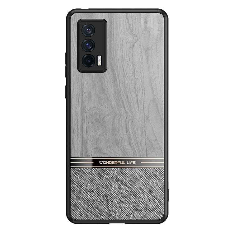 For vivo iQOO Neo5 Shang Rui Wood Grain Skin PU + TPU Shockproof Case