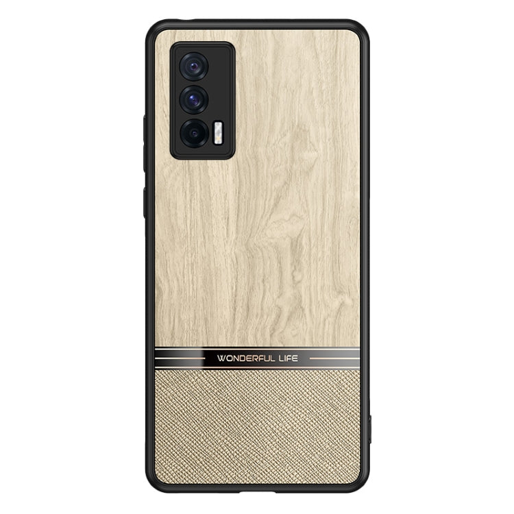 For vivo iQOO Neo5 Shang Rui Wood Grain Skin PU + TPU Shockproof Case