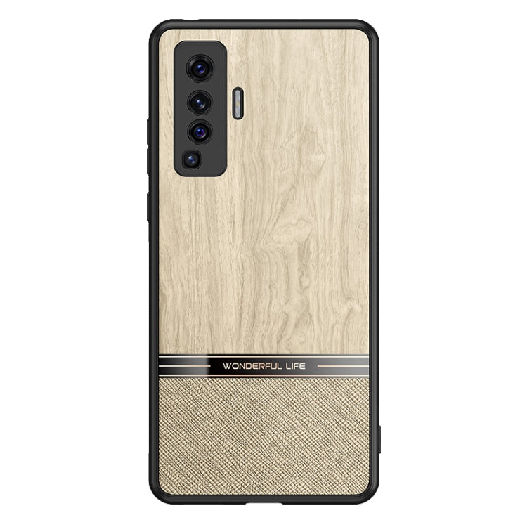 For vivo X50 Shang Rui Wood Grain Skin PU + TPU Shockproof Case