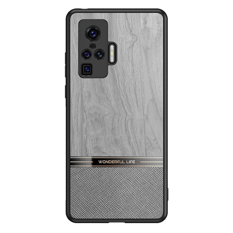 For vivo X50 Pro Shang Rui Wood Grain Skin PU + TPU Shockproof Case