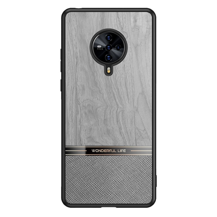 For vivo S6 5G Shang Rui Wood Grain Skin PU + TPU Shockproof Case