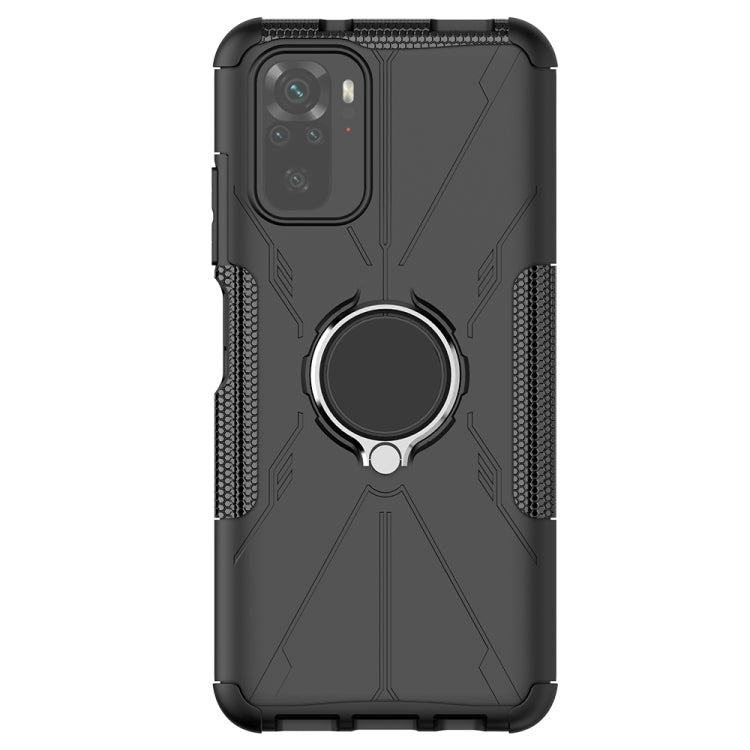 For Xiaomi Redmi Note 10 Armor Bear Shockproof PC + TPU Protective Case with Ring Holder