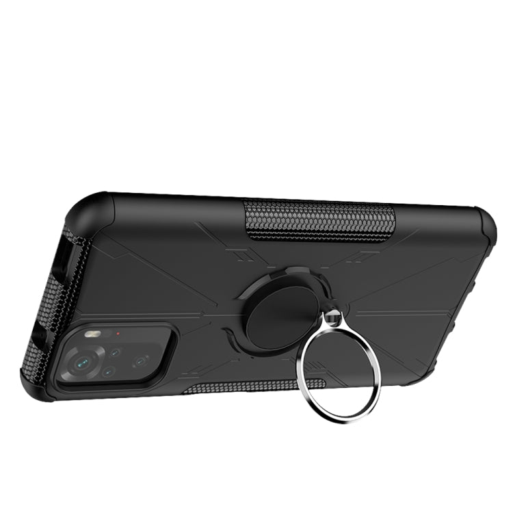 For Xiaomi Redmi Note 10 Armor Bear Shockproof PC + TPU Protective Case with Ring Holder