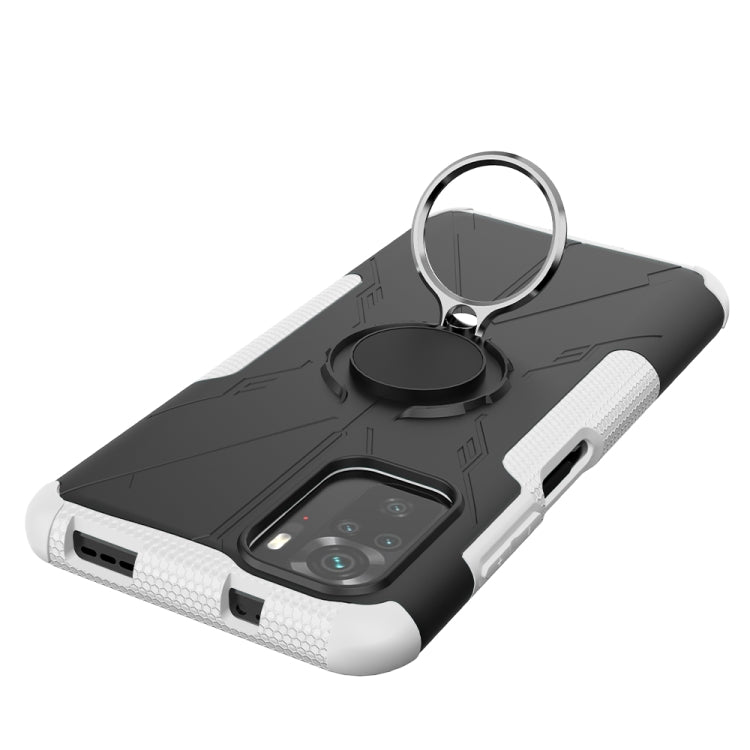 For Xiaomi Redmi Note 10 Armor Bear Shockproof PC + TPU Protective Case with Ring Holder