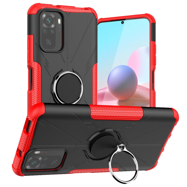 For Xiaomi Redmi Note 10 Armor Bear Shockproof PC + TPU Protective Case with Ring Holder