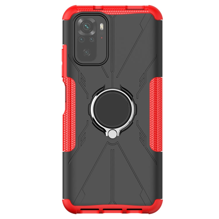 For Xiaomi Redmi Note 10 Armor Bear Shockproof PC + TPU Protective Case with Ring Holder