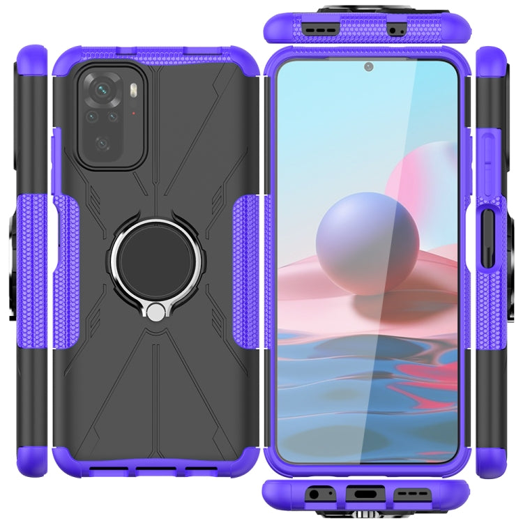 For Xiaomi Redmi Note 10 Armor Bear Shockproof PC + TPU Protective Case with Ring Holder