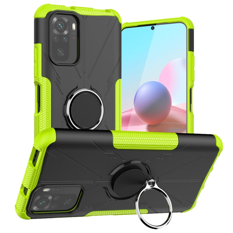 For Xiaomi Redmi Note 10 Armor Bear Shockproof PC + TPU Protective Case with Ring Holder