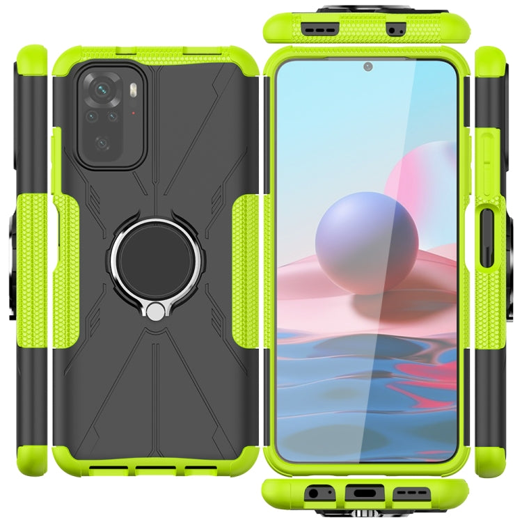 For Xiaomi Redmi Note 10 Armor Bear Shockproof PC + TPU Protective Case with Ring Holder
