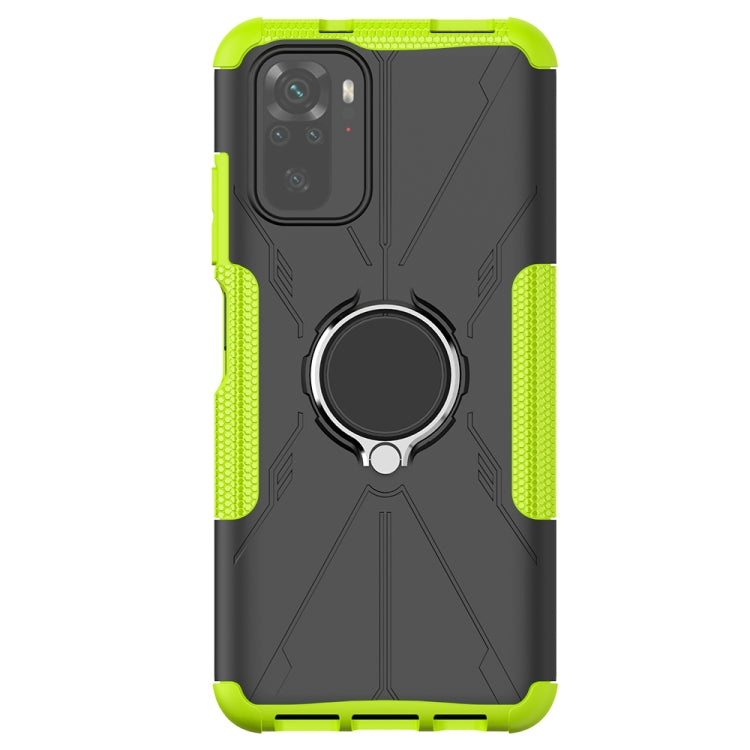 For Xiaomi Redmi Note 10 Armor Bear Shockproof PC + TPU Protective Case with Ring Holder
