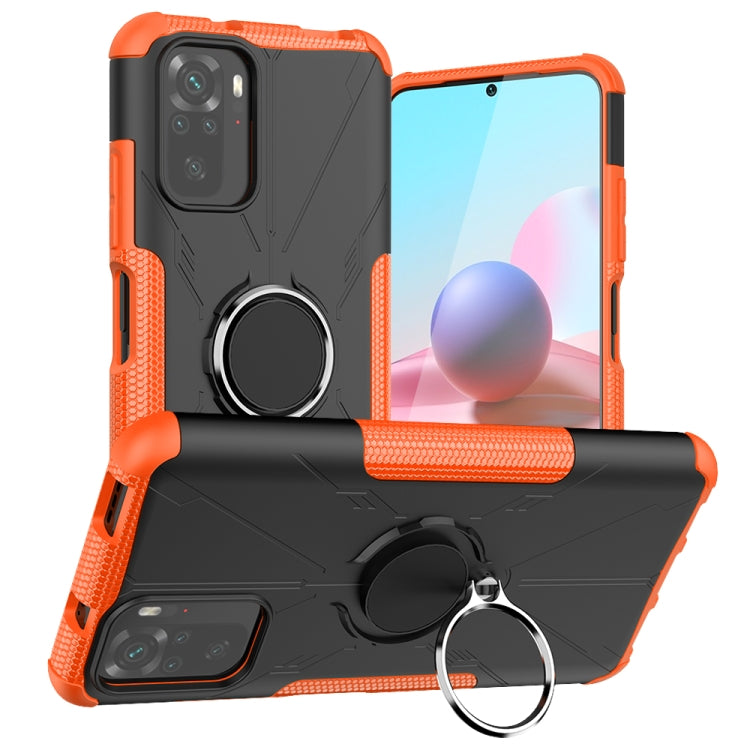 For Xiaomi Redmi Note 10 Armor Bear Shockproof PC + TPU Protective Case with Ring Holder