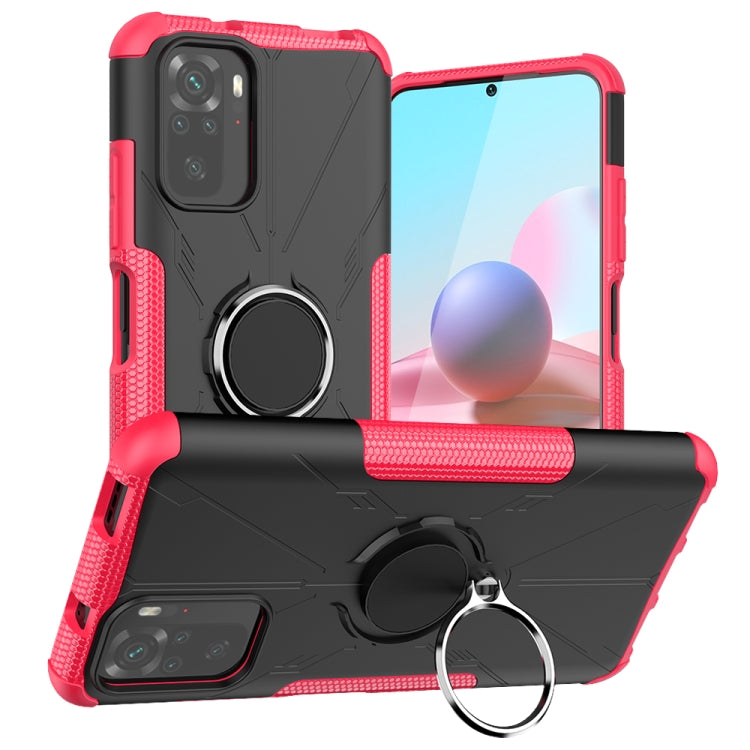 For Xiaomi Redmi Note 10 Armor Bear Shockproof PC + TPU Protective Case with Ring Holder