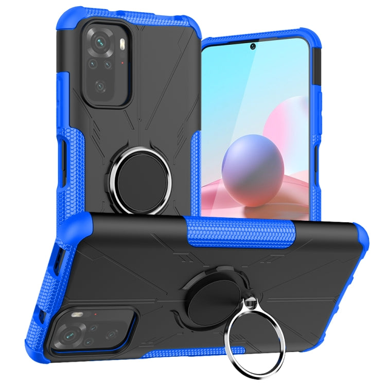 For Xiaomi Redmi Note 10 Armor Bear Shockproof PC + TPU Protective Case with Ring Holder