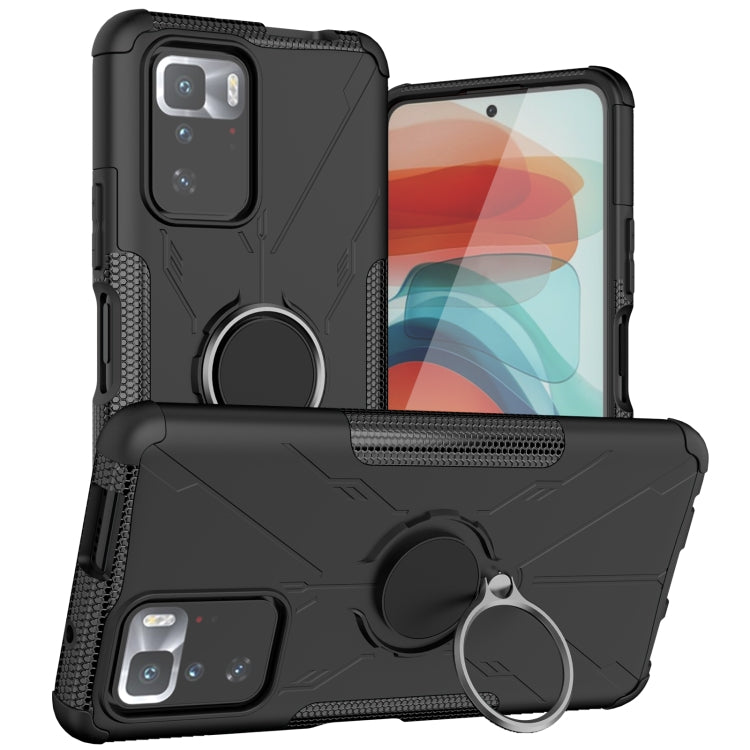 For Xiaomi Redmi Note 10 Pro 5G Armor Bear Shockproof PC + TPU Protective Case with Ring Holder