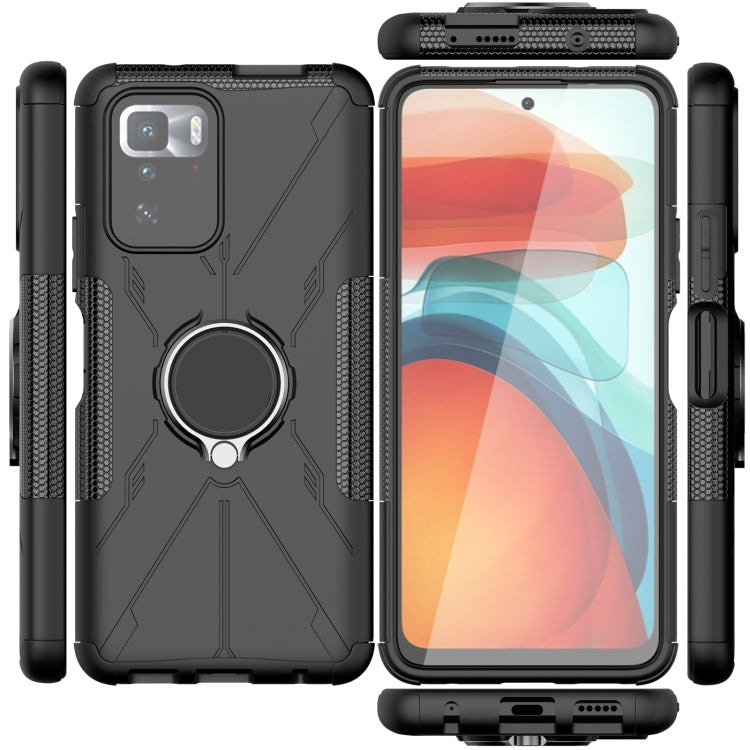 For Xiaomi Redmi Note 10 Pro 5G Armor Bear Shockproof PC + TPU Protective Case with Ring Holder