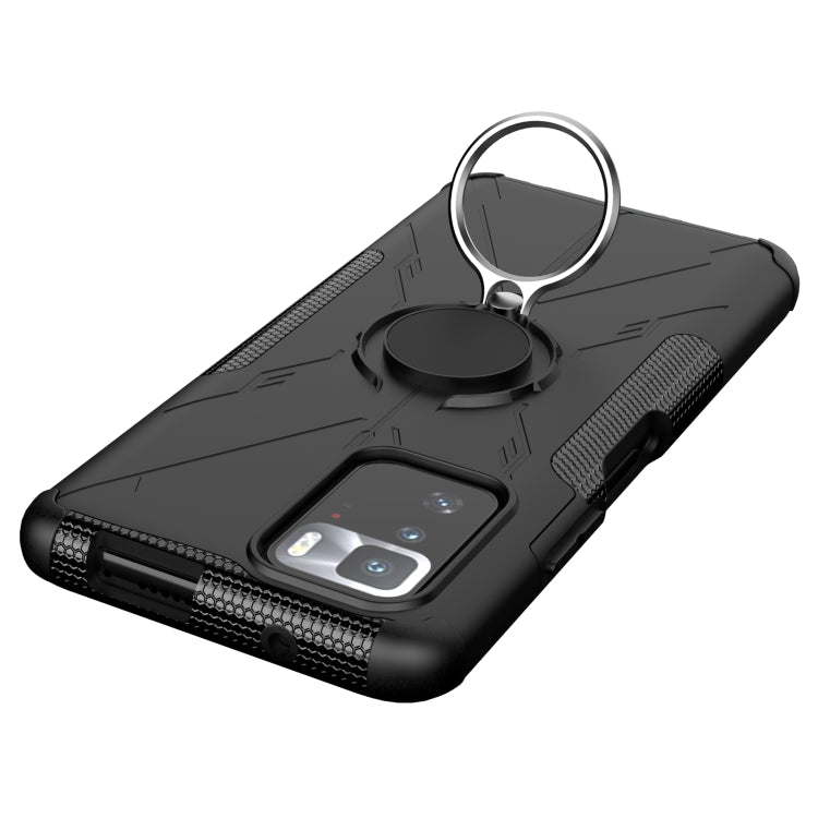 For Xiaomi Redmi Note 10 Pro 5G Armor Bear Shockproof PC + TPU Protective Case with Ring Holder