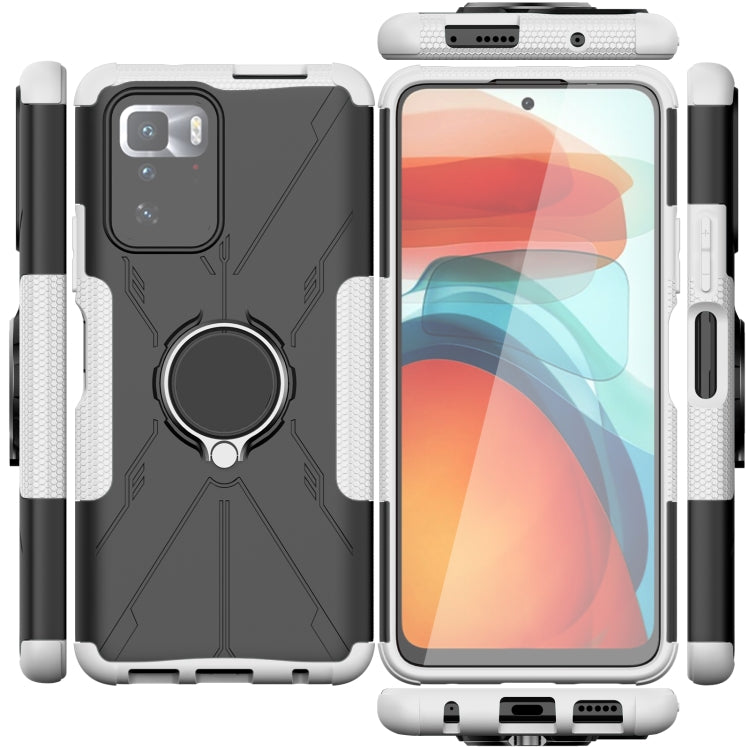 For Xiaomi Redmi Note 10 Pro 5G Armor Bear Shockproof PC + TPU Protective Case with Ring Holder