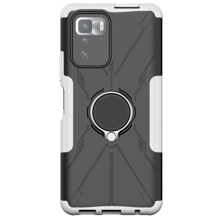 For Xiaomi Redmi Note 10 Pro 5G Armor Bear Shockproof PC + TPU Protective Case with Ring Holder