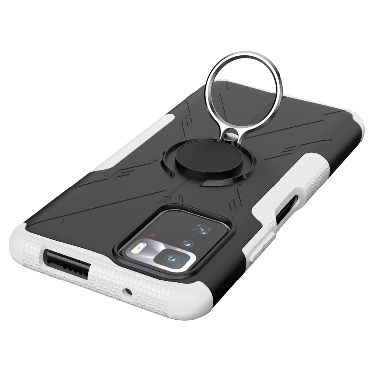 For Xiaomi Redmi Note 10 Pro 5G Armor Bear Shockproof PC + TPU Protective Case with Ring Holder