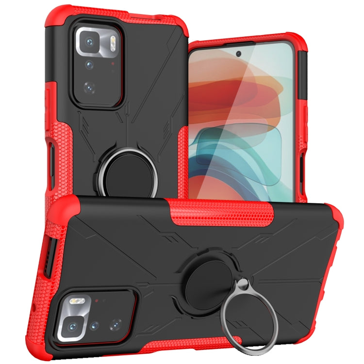 For Xiaomi Redmi Note 10 Pro 5G Armor Bear Shockproof PC + TPU Protective Case with Ring Holder