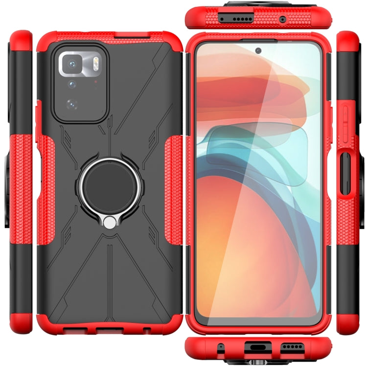 For Xiaomi Redmi Note 10 Pro 5G Armor Bear Shockproof PC + TPU Protective Case with Ring Holder