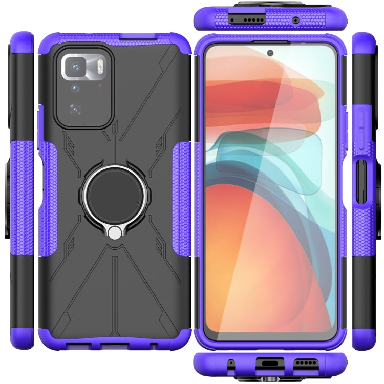 For Xiaomi Redmi Note 10 Pro 5G Armor Bear Shockproof PC + TPU Protective Case with Ring Holder