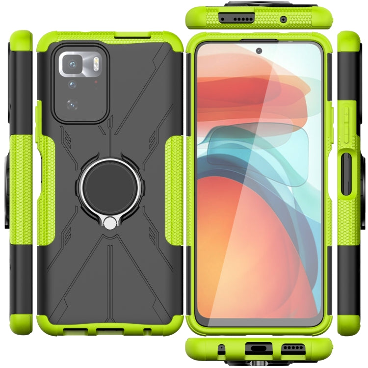 For Xiaomi Redmi Note 10 Pro 5G Armor Bear Shockproof PC + TPU Protective Case with Ring Holder