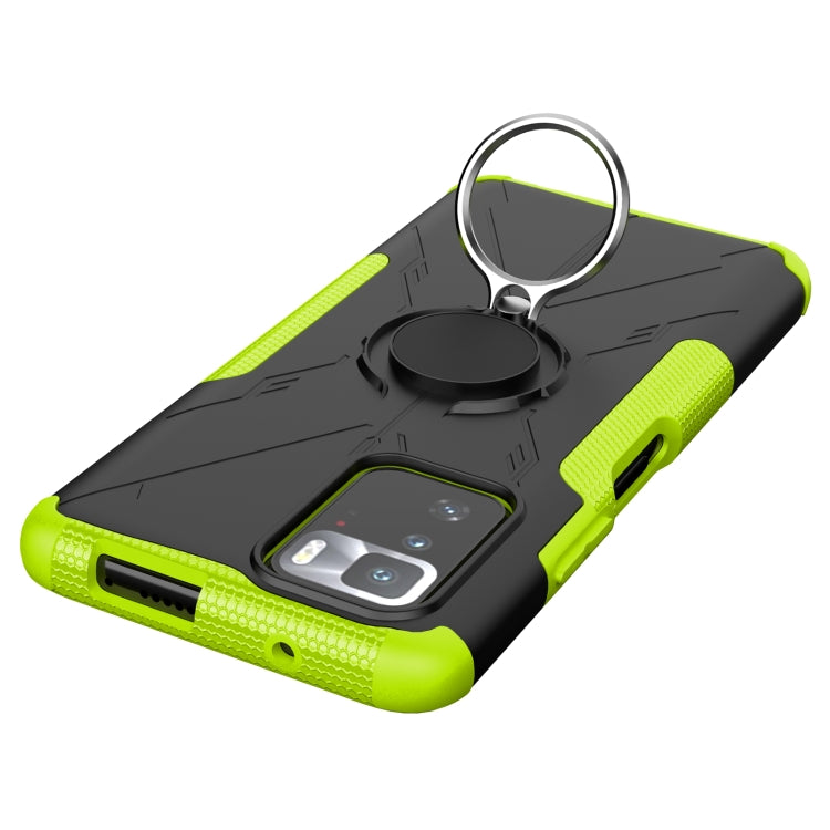 For Xiaomi Redmi Note 10 Pro 5G Armor Bear Shockproof PC + TPU Protective Case with Ring Holder