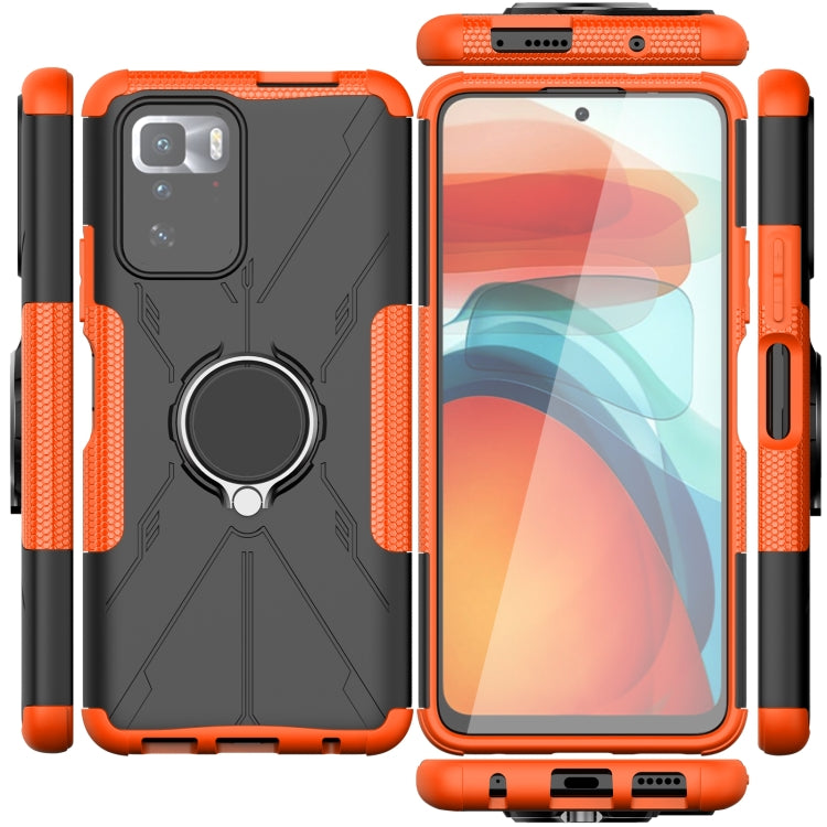 For Xiaomi Redmi Note 10 Pro 5G Armor Bear Shockproof PC + TPU Protective Case with Ring Holder