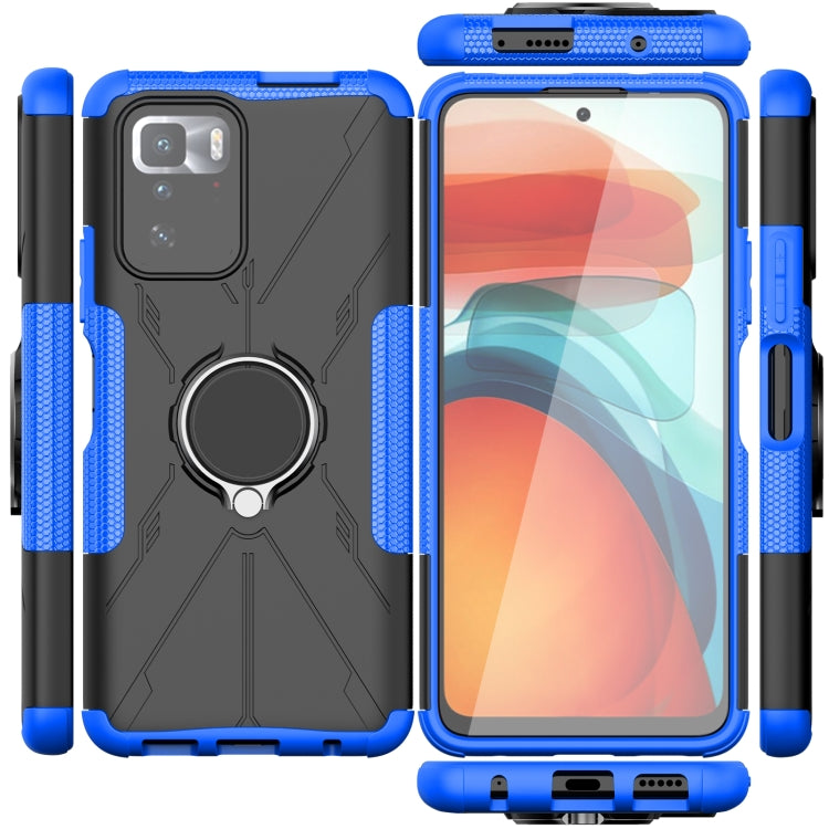 For Xiaomi Redmi Note 10 Pro 5G Armor Bear Shockproof PC + TPU Protective Case with Ring Holder