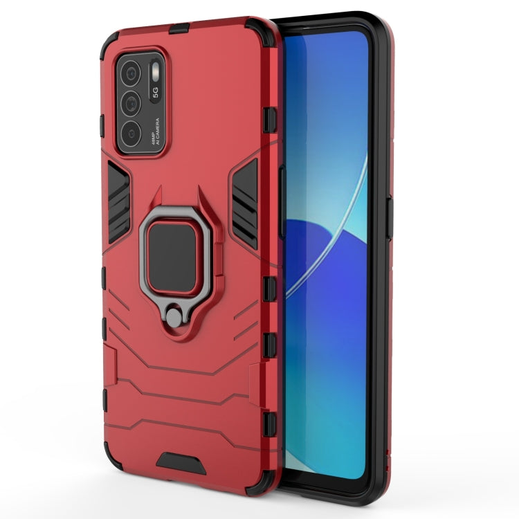 For OPPO Reno6 Z Shockproof PC + TPU Protective Case with Magnetic Ring Holder