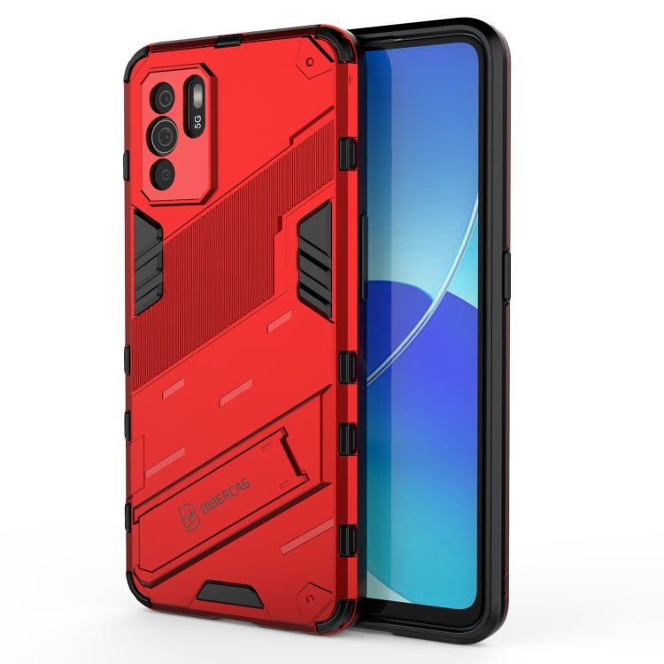 For OPPO Reno6 Z Punk Armor 2 in 1 PC + TPU Shockproof Case with Invisible Holder