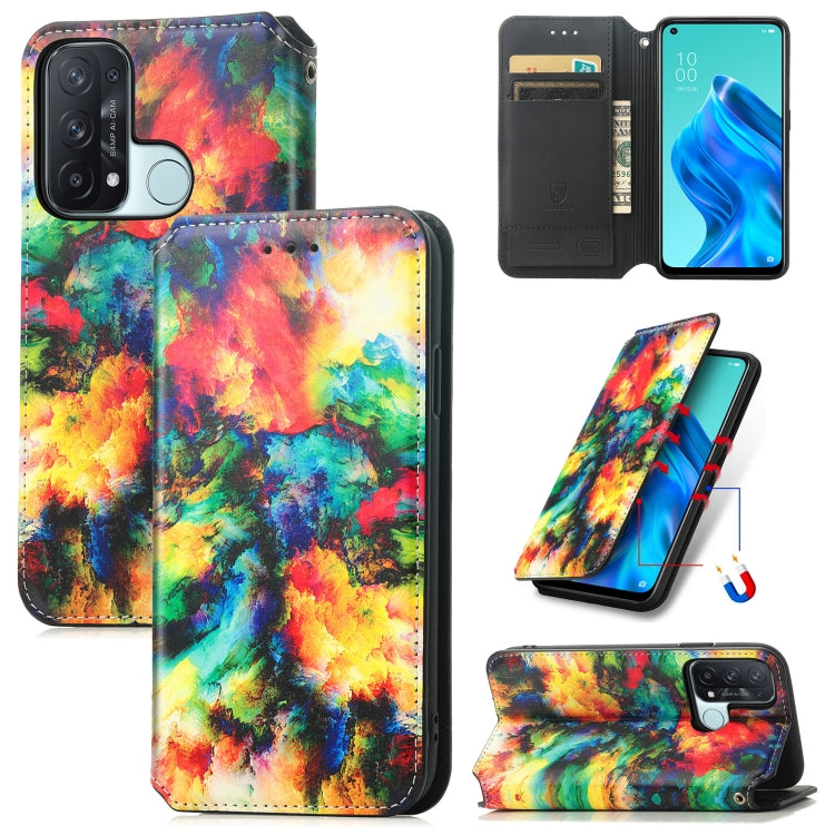 For OPPO Reno 5A Colorful Magnetic Horizontal Flip PU Leather Case with Holder & Card Slot & Wallet