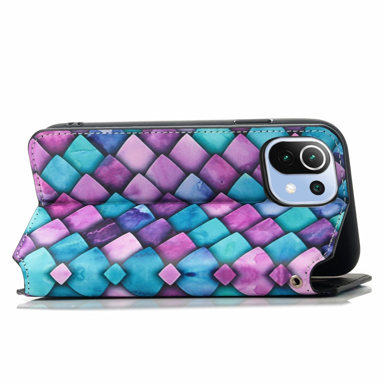 For Xiaomi Mi 11 Lite Colorful Magnetic Horizontal Flip PU Leather Case with Holder & Card Slot & Wallet