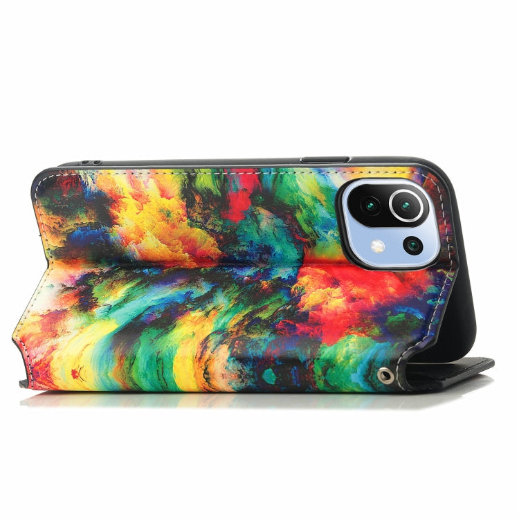 For Xiaomi Mi 11 Lite Colorful Magnetic Horizontal Flip PU Leather Case with Holder & Card Slot & Wallet