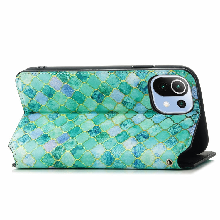 For Xiaomi Mi 11 Lite Colorful Magnetic Horizontal Flip PU Leather Case with Holder & Card Slot & Wallet