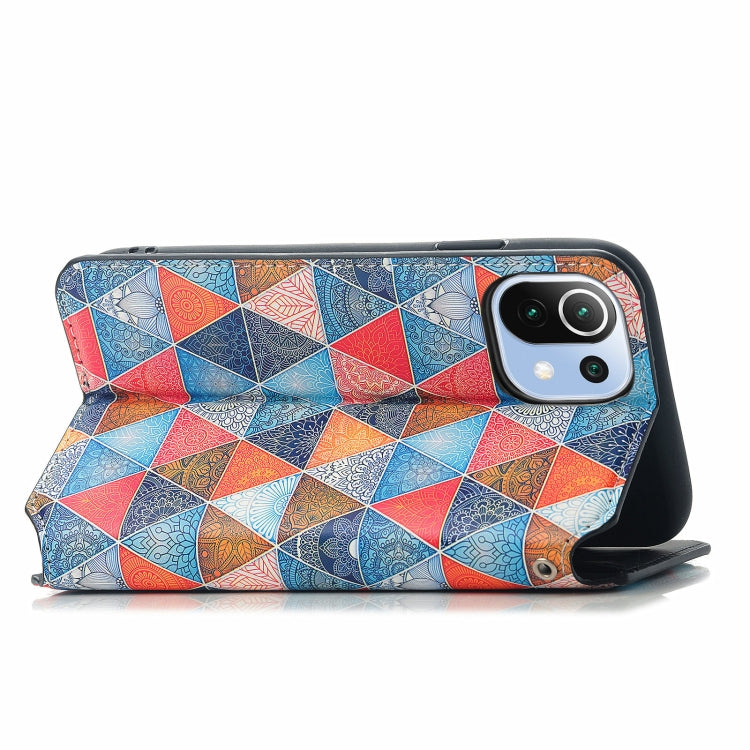 For Xiaomi Mi 11 Lite Colorful Magnetic Horizontal Flip PU Leather Case with Holder & Card Slot & Wallet