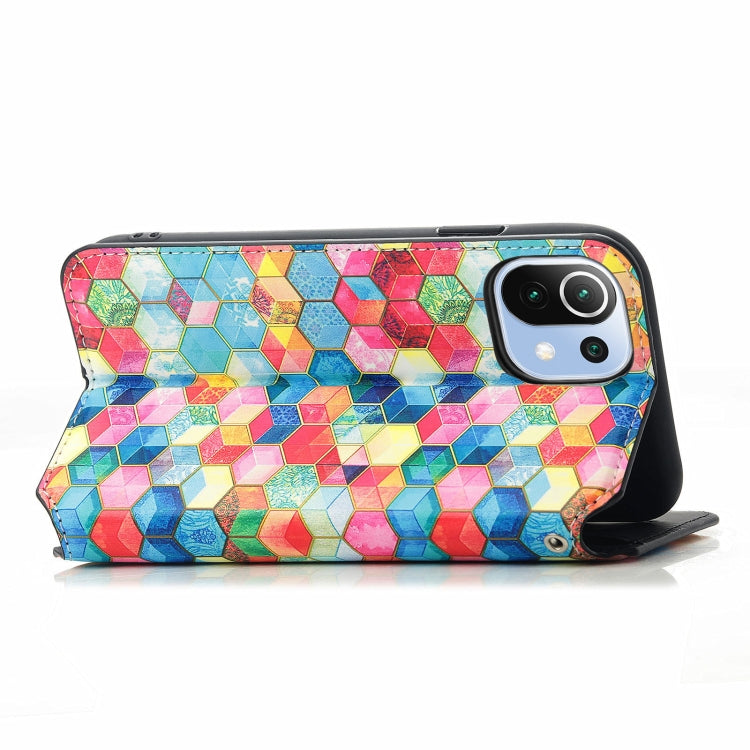 For Xiaomi Mi 11 Lite Colorful Magnetic Horizontal Flip PU Leather Case with Holder & Card Slot & Wallet